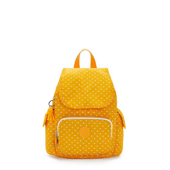 Kipling City Pack Mini Printed Backpack Backpacks Soft Dot Yellow | CA 2023EB